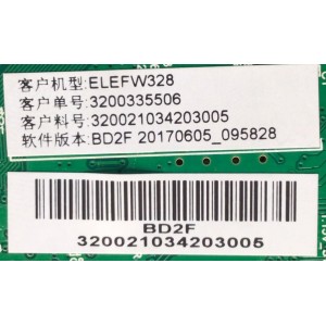 MAIN FUENTE PARA TV ELEMENT / NUMERO DE PARTE ELEFW328 / TP.MS3553T.PB708 / 3200335506 / 320021034203005 / H17051254-0B10126 / PANEL BOEI320WX1-01 / DISPLAY HV320WHB-N81 REV.1.0 / MODELO ELEFW328	
